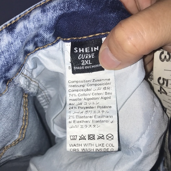 Shein Curve Stone Wash Distressed Jeans - Picture 7 of 7